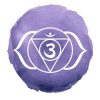 Ajna Chakra symbol on indigo watercolor dot, vector illustration. The Third Eye Chakra